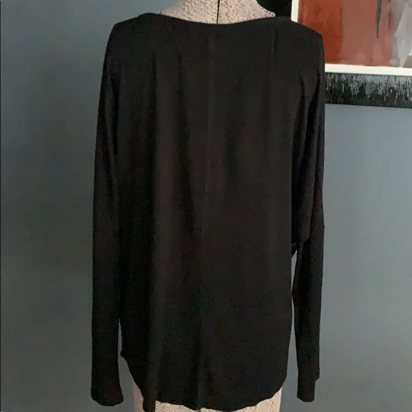 red23 black stretch jersey asymmetrical hem top, M - Picture 4 of 5